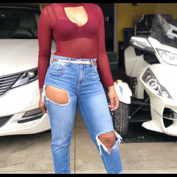 RIPPED MOM JEANS - Picture 1 of 6